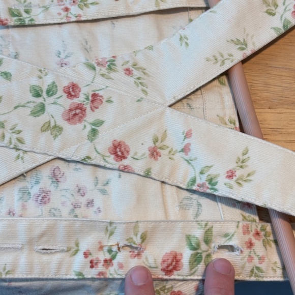 Polo Ralph Lauren Floral Corduroy Overall Dress 12 Cottage Preppy School READ - Picture 10 of 11